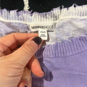 Minnie Rose lavender cropped tie dye sweater. Worn once!!